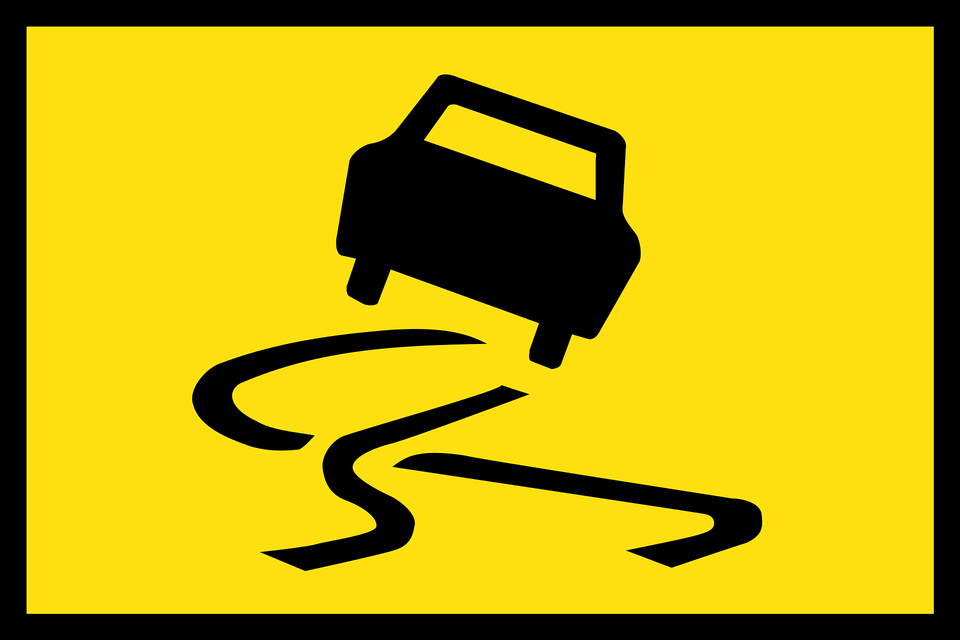 3 Slippery Road Clipart, Sign, Symbol Free Png Download