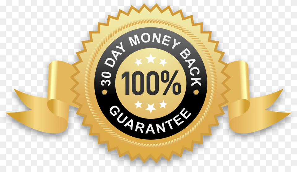 30 Day Money Back Guarantee Vitalize Source Moringa Capsules 100 Pure Leaf Moringa, Badge, Logo, Symbol, Gold Png