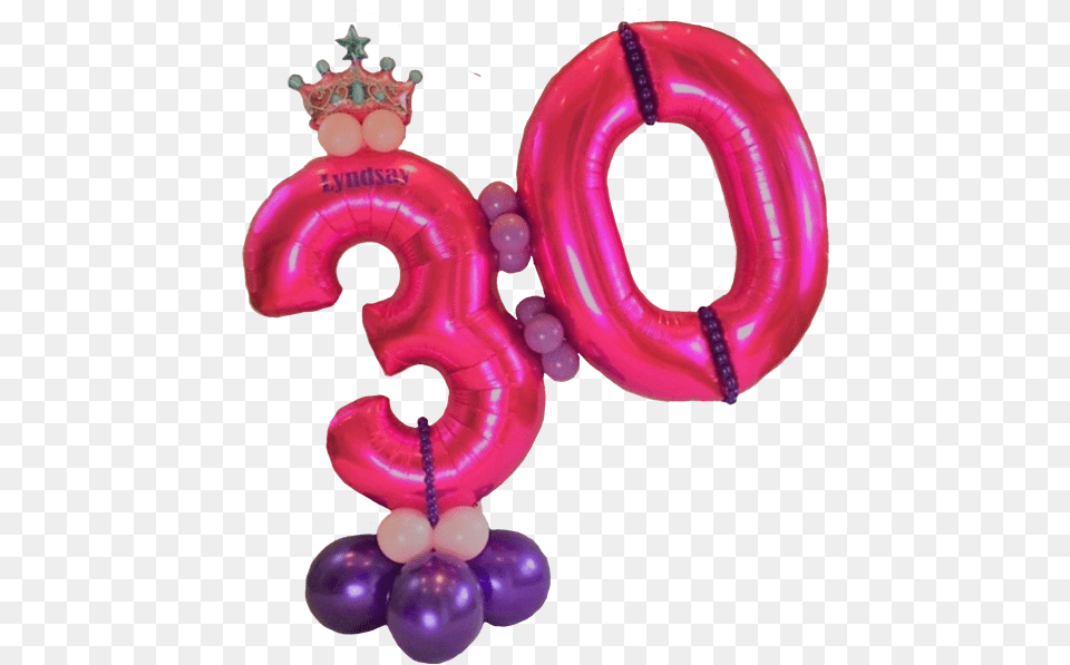 30th Birthday Princess Theme Display 30th Birthday Happy 30th Birthday Princess, Number, Symbol, Text, Balloon Png Image