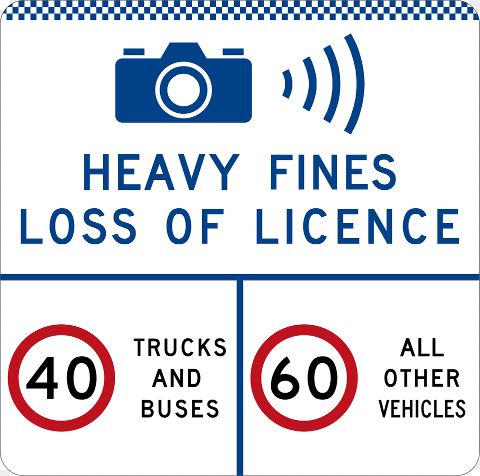 329 3 Speed Camera Heavy Fines Loss Of Licence Speed Limits Per Category Used In New South Wales Clipart, Text, Symbol Png