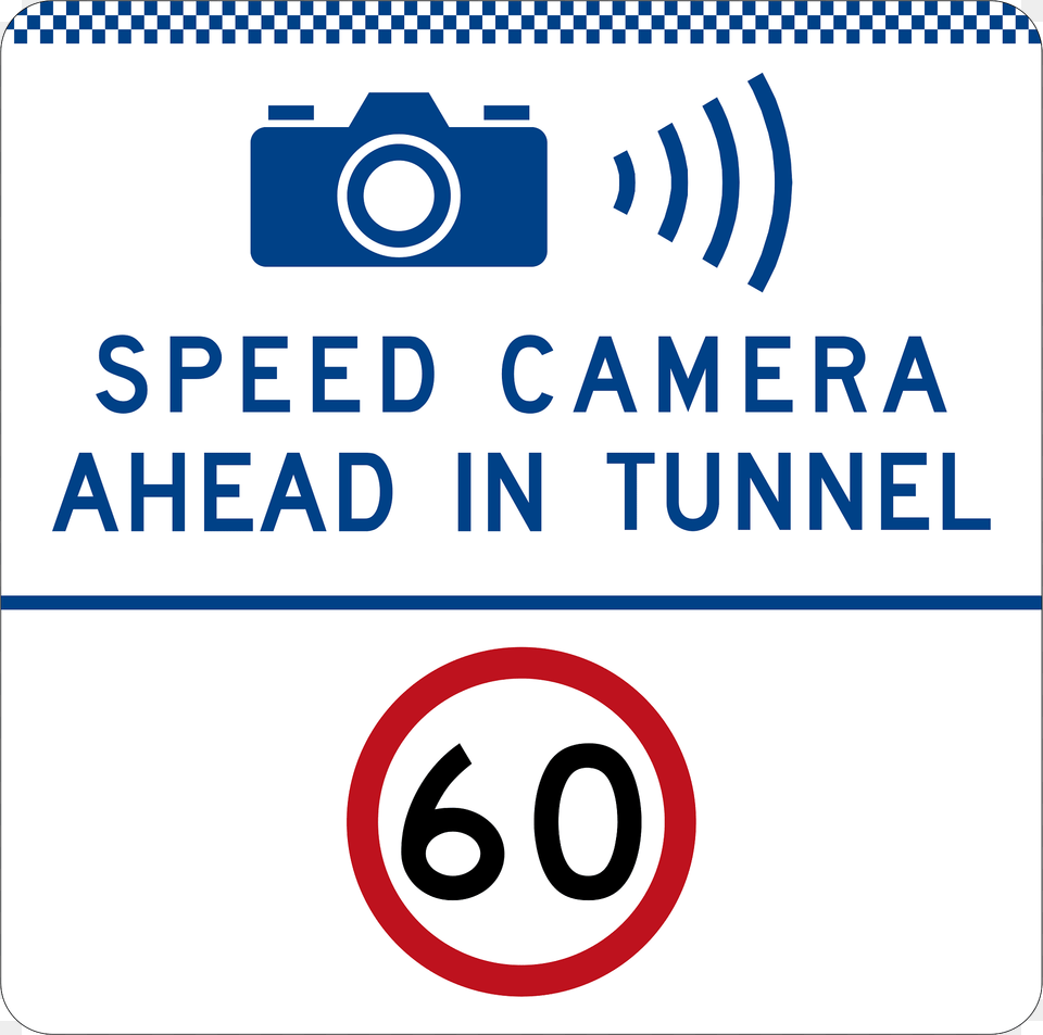 330 1 Speed Camera In Tunnel Ahead Speed Limit Used In New South Wales Clipart, Text, Symbol, Sign Free Transparent Png