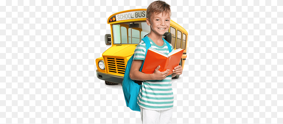 School Kids, Bus, Transportation, Vehicle, Boy Free Png Download
