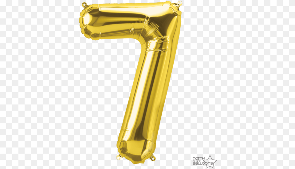 34 Gold Numbers 16 Airfill Only Number 7 Rose 75th Birthday Balloons, Text, Blade, Razor, Weapon Free Png Download