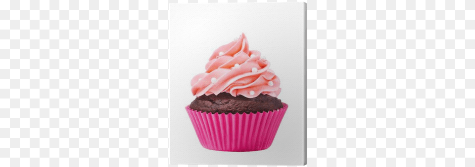 Pink Cupcake, Cake, Cream, Dessert, Food Png Image