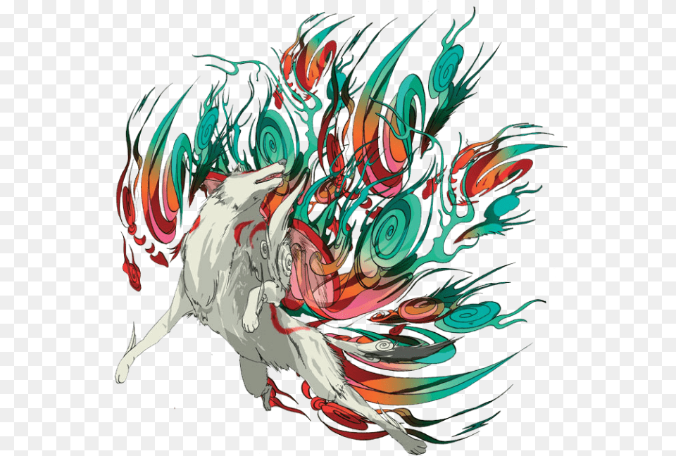 Okami, Art, Graphics, Pattern Png Image