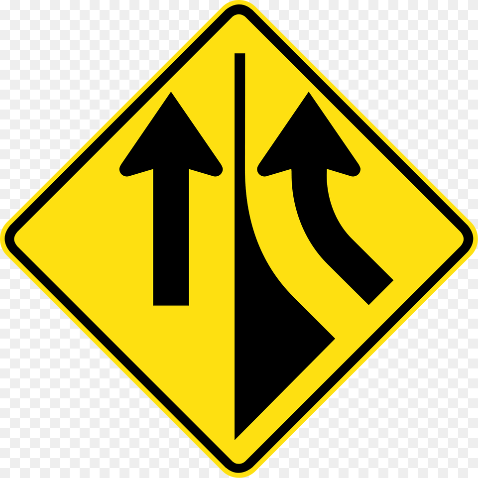 35 Added Lane Right Clipart, Sign, Symbol, Road Sign Png Image