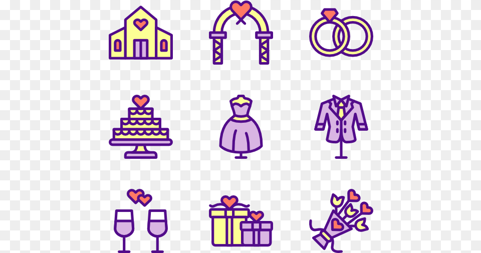 Wedding Vector Border, Purple, People, Person Free Transparent Png