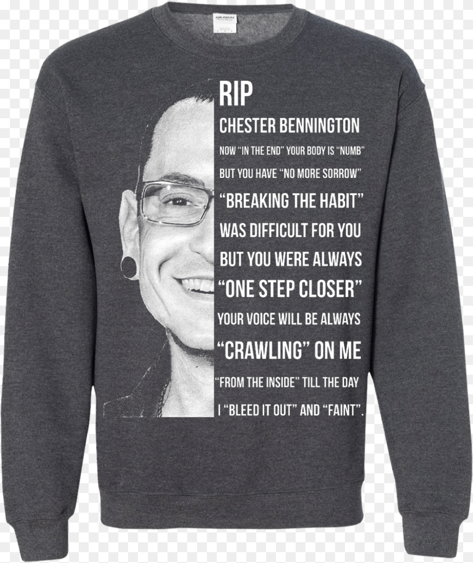 366px Linkin Park Rip Chester Bennington Breaking Sweater, T-shirt, Sweatshirt, Clothing, Knitwear Free Png