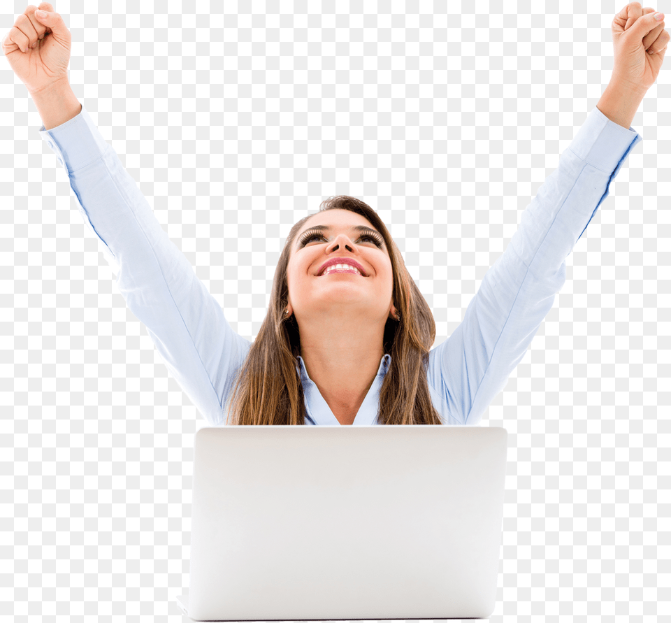 Happy Business Woman, Head, Triumphant, Person, Face Free Png Download