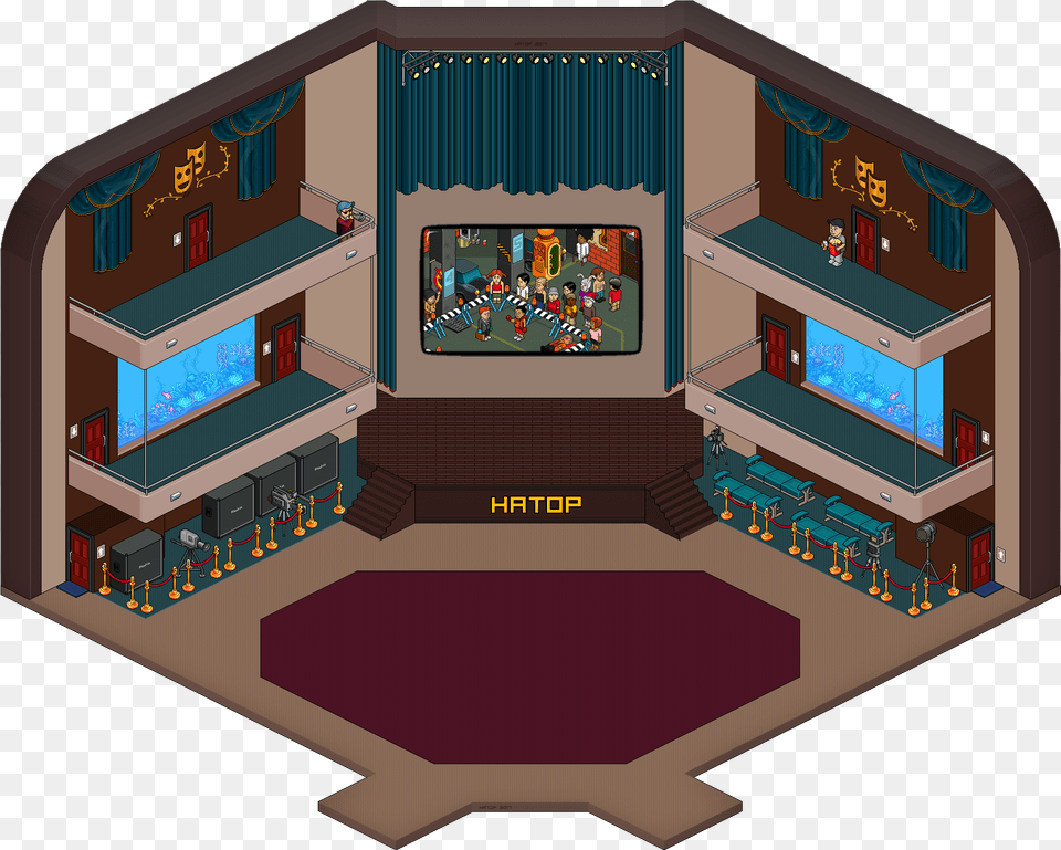 Teatro Frost Pronto Stage Mpu Habbo Habbo House Interior, Person, Cad Diagram, Diagram, Indoors Png Image