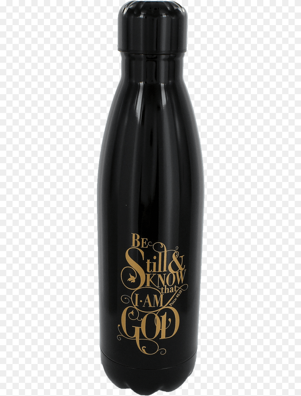 39be Still39 Black 17oz Stainless Steel Water Bottle Still And Know That I Am God, Shaker, Alcohol, Beer, Beverage Png Image