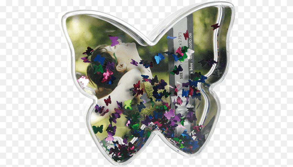 3d Acrylic Glitter Butterfly Waterglobe With Butterfly Happy, Art, Collage Free Png