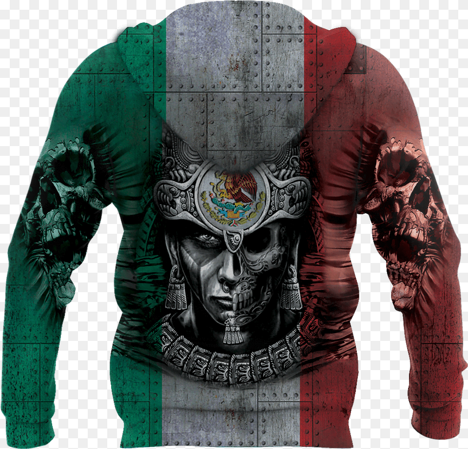 3d All Over Aztec Warrior Mexican 07 Hoodie Hoodie Turquoise French Polynesia, Clothing, Coat, Jacket, Long Sleeve Free Png