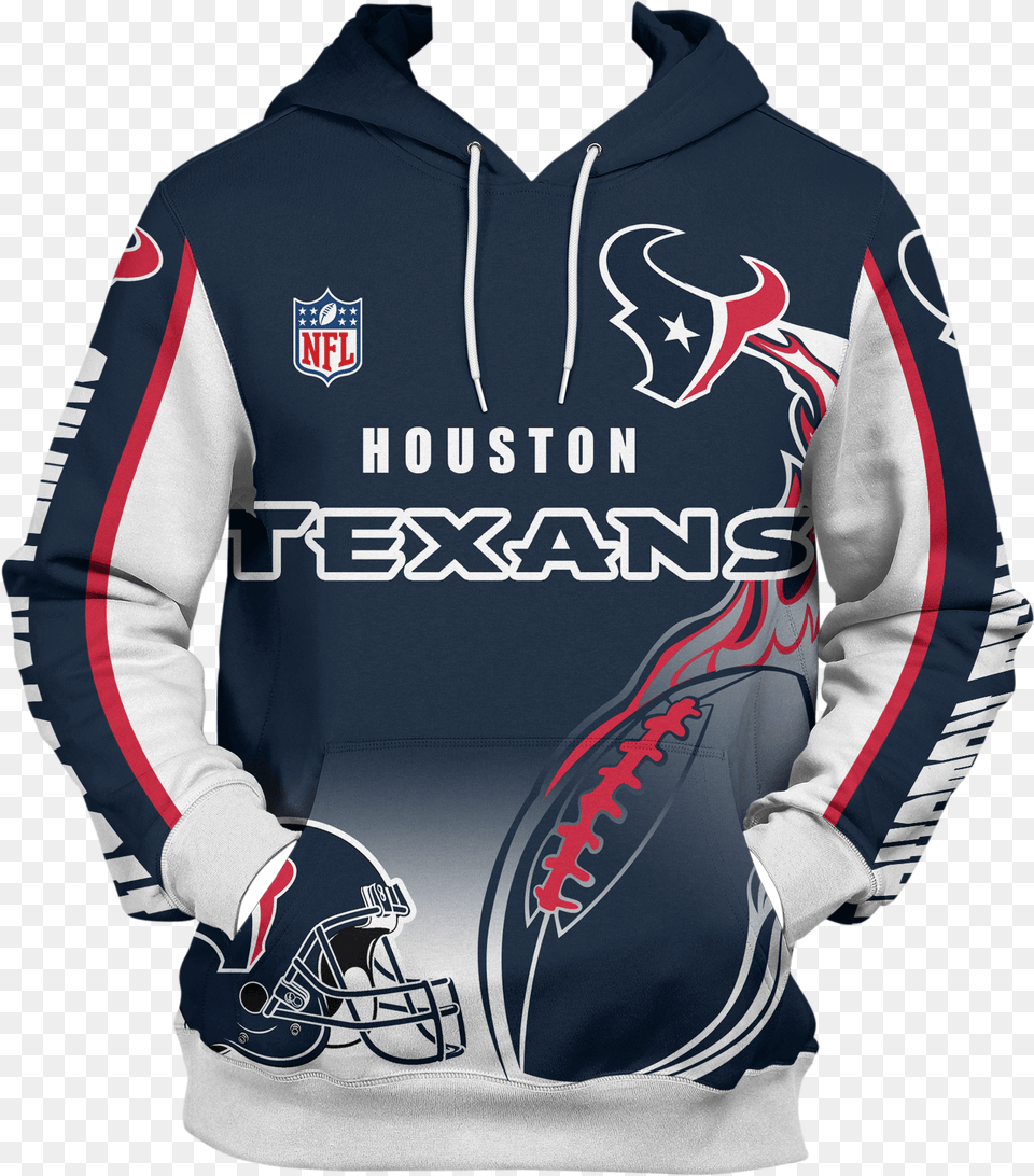 3d All Over Printed Hoodie Houston Texans Professional American Football, Clothing, Knitwear, Sweater, Sweatshirt Png Image