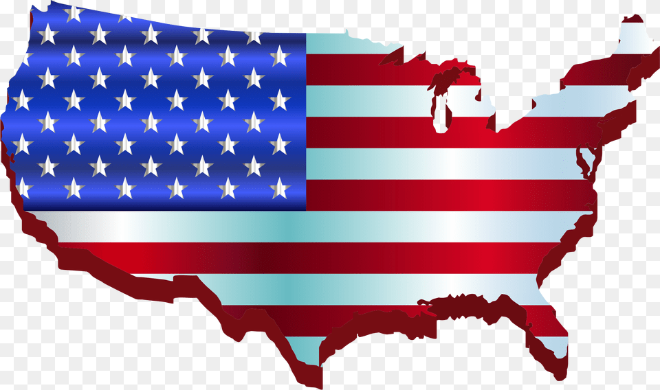 3d America Map Flag Enhanced Icons And Downloads Bandera Estados Unidos, American Flag Free Transparent Png