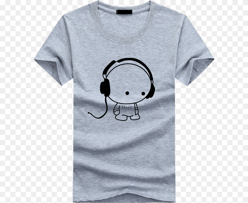 3d Anime Funny T Shirts White Headphones Music Shirts, Clothing, T-shirt, Shirt, Electronics Free Png Download