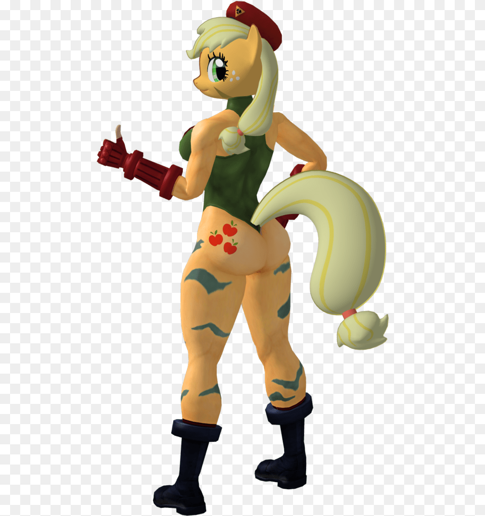 3d Anthro Applebutt Applejack Cammy White Capcom Street Fighter, Banana, Food, Fruit, Plant Free Png Download