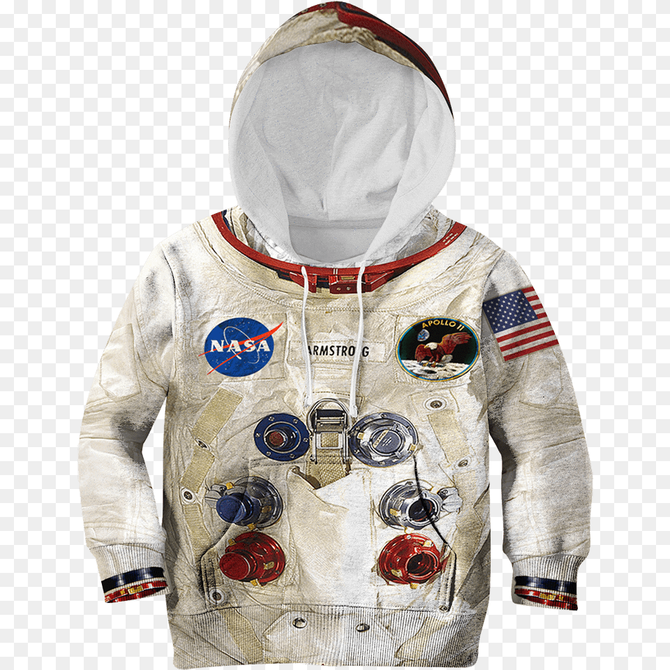 3d Armstrong Astronaut Kid Full Print Hoodie T Shirt Kids Astronaut Hoodie, Clothing, Knitwear, Sweater, Sweatshirt Free Transparent Png