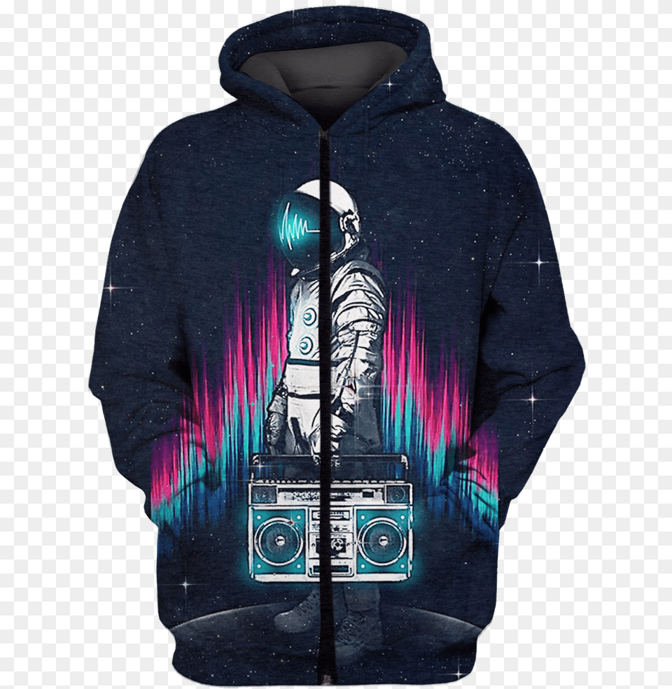 3d Astronaut With Boombox In The Space Full Print T Death Note Ryuk Hoodie, Clothing, Sweatshirt, Sweater, Knitwear Free Transparent Png