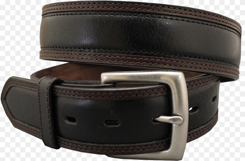 3d Belt Men S Blackbrown Double Row Stitching Leather Belt, Accessories, Buckle Free Transparent Png