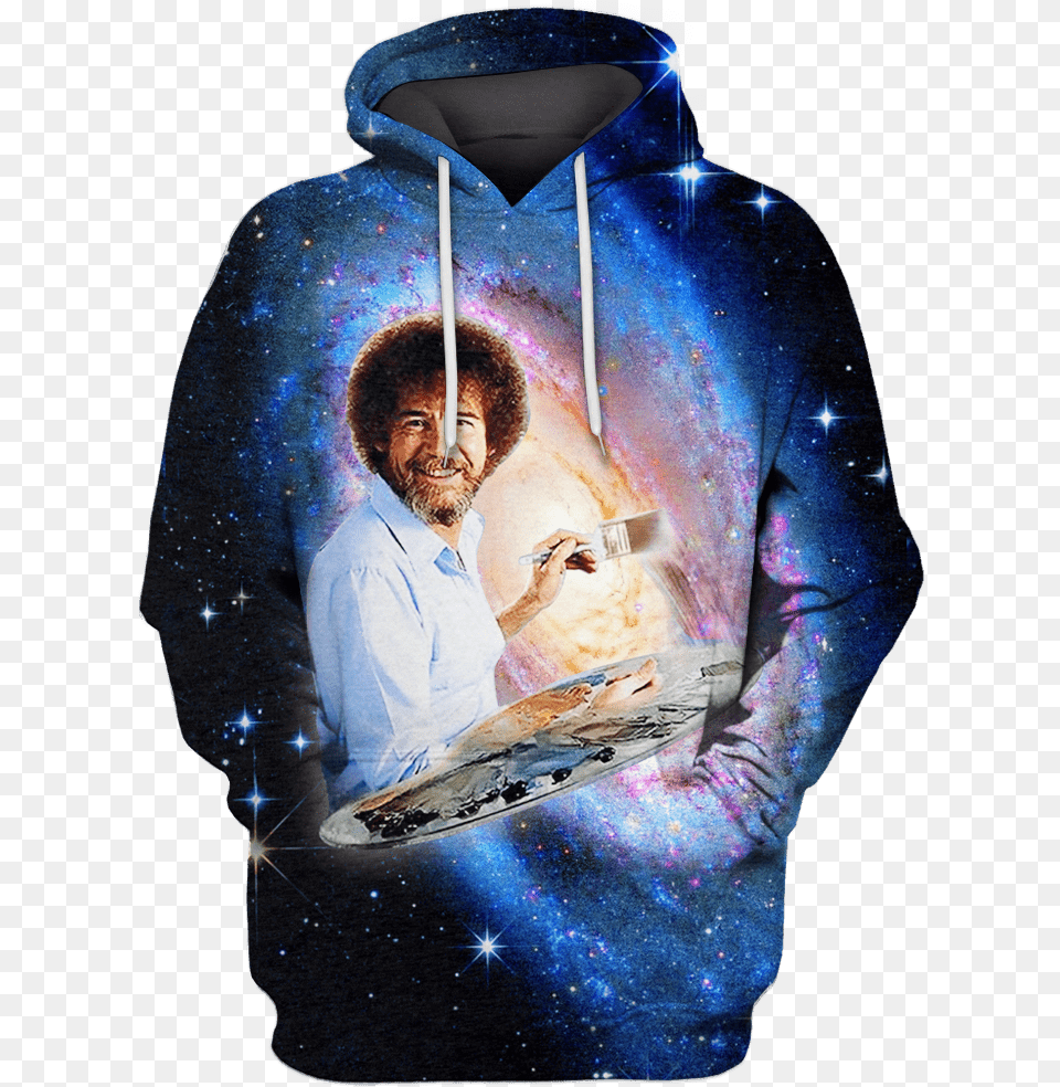 3d Bob Ross Artist Galaxy Joy Of Painting Tshirt Sweatshirt Pennywise 3d, Sweater, Knitwear, Hoodie, Clothing Free Png Download