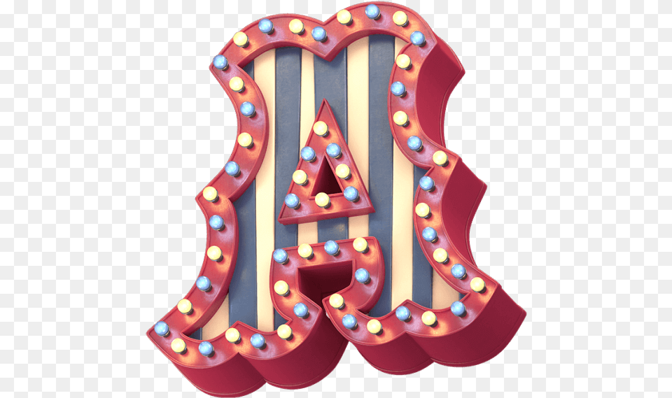 3d Bright Carnival Typeface Carnival Letter A, Food, Sweets, Smoke Pipe Free Png Download