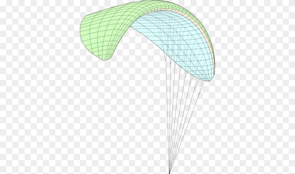3d Cad Drawing Of A Paraglider Showing The Upper Surface Paragliding Around Free Png Download