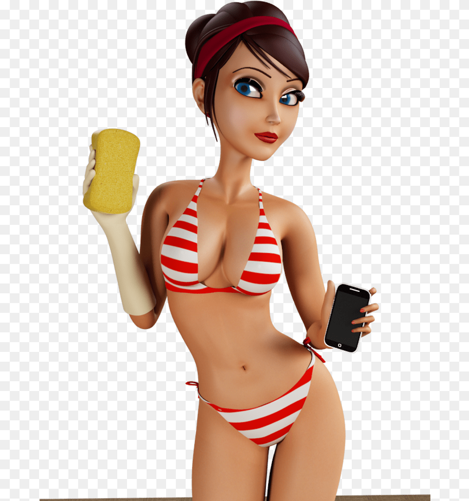 3d Character Bikini Girl Animated Bikini Girl, Swimwear, Clothing, Adult, Person Png Image