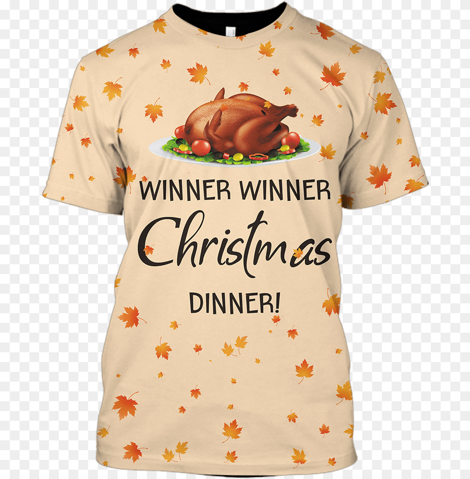 3d Christmas Dinner Full Print T Shirt Punxsutawney Phil, Clothing, Food, Meal, Roast Png