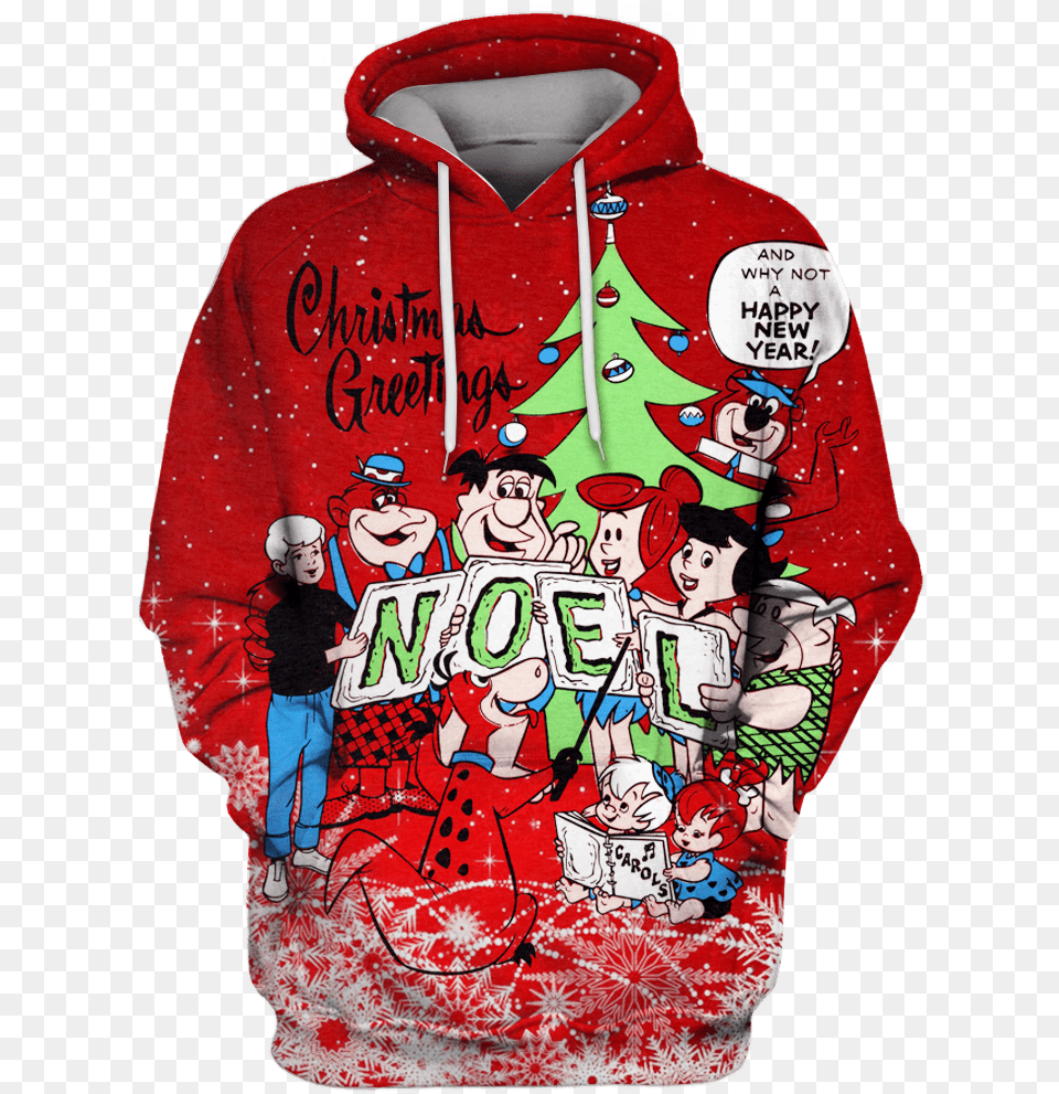 3d Christmas Greetings Hanna Barbera Tshirt Hoodie, Sweatshirt, Sweater, Clothing, Knitwear Png
