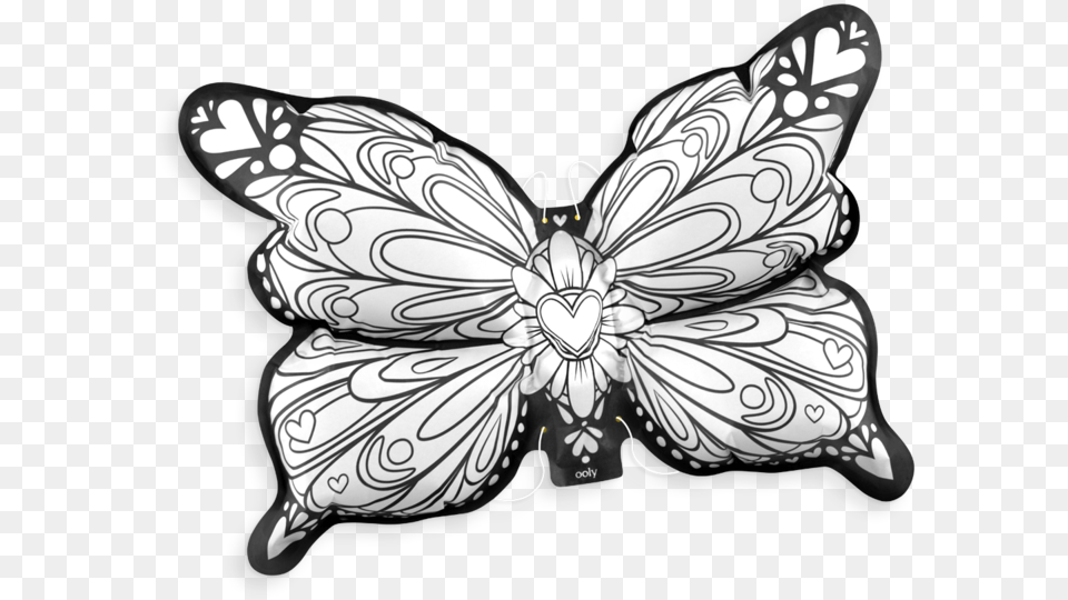 3d Colorables Butterfly Wings Clip Art Butterfly Black And White In 3d, Cushion, Home Decor, Accessories, Pillow Free Png Download