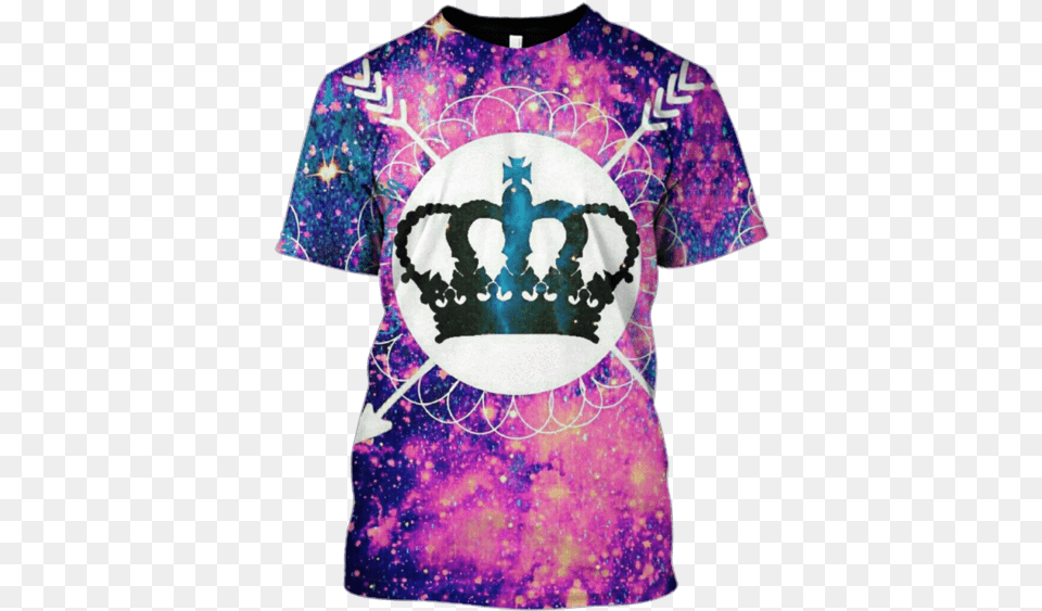 3d Crown Galaxy Hoodie Tshirt Apparel Wallpaper, Clothing, T-shirt, Dye, Shirt Png