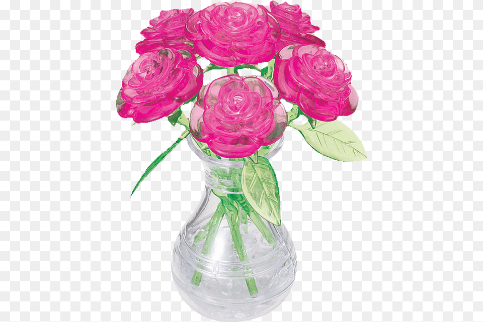 3d Crystal Puzzle Crystal Puzzle Rose Pink, Vase, Pottery, Plant, Jar Free Png