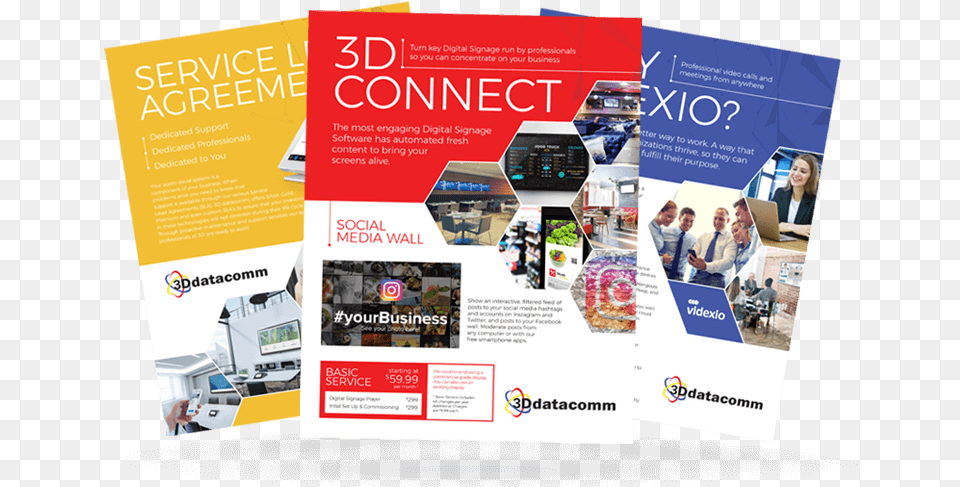 3d Datacomm Brochures Flyer, Advertisement, Poster, Person, Computer Png Image