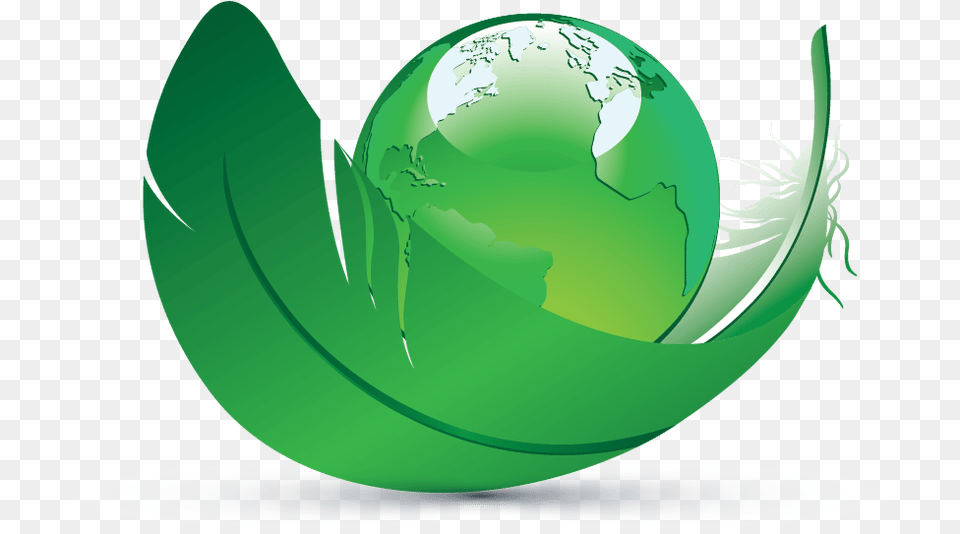 3d Earth And Leaf Logo Templates Green Leaf Logo 3d, Sphere, Astronomy, Outer Space Free Transparent Png