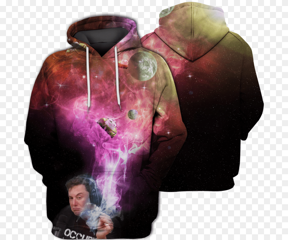 3d Elon Musk Smoking Out Space Roadster, Sweatshirt, Sweater, Knitwear, Hoodie Free Png