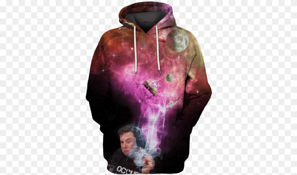 3d Elon Musk Smoking Out Space Roadster Elon Musk Smoking Blunt, Adult, Sweater, Person, Man Free Png Download