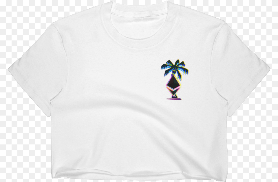 3d Ethereum Palm Tree Women S Crop, Clothing, T-shirt, Long Sleeve, Shirt Free Png