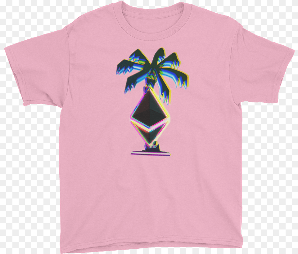 3d Ethereum Palm Tree Youth Short Sleeve T Shirt Shirt, Clothing, T-shirt Free Transparent Png