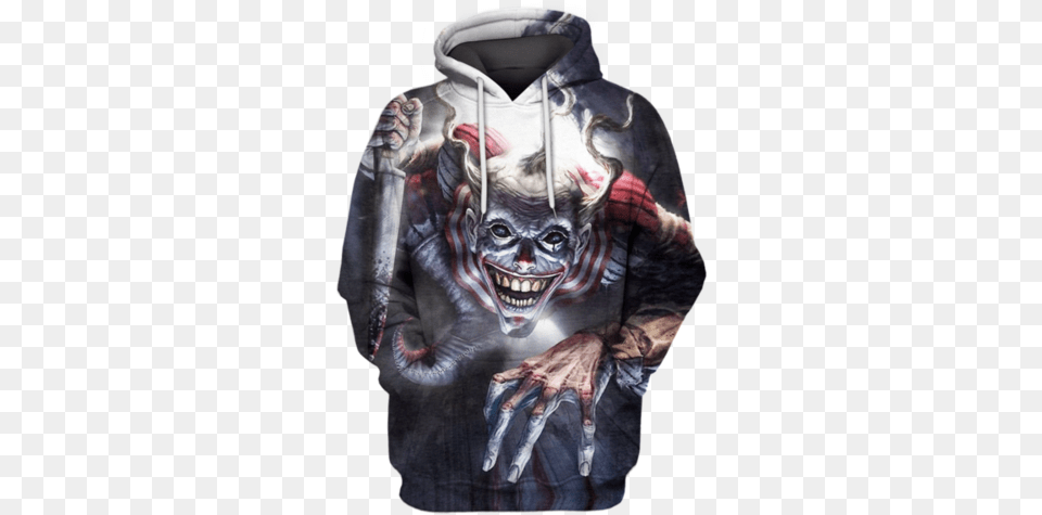 3d Evil Clown Tshirt Clown, Clothing, Coat, Hoodie, Jacket Free Transparent Png