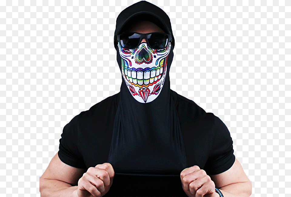 3d Face Series Day Of The Dead Ancestor Mask, Accessories, Sunglasses, Adult, Person Png Image