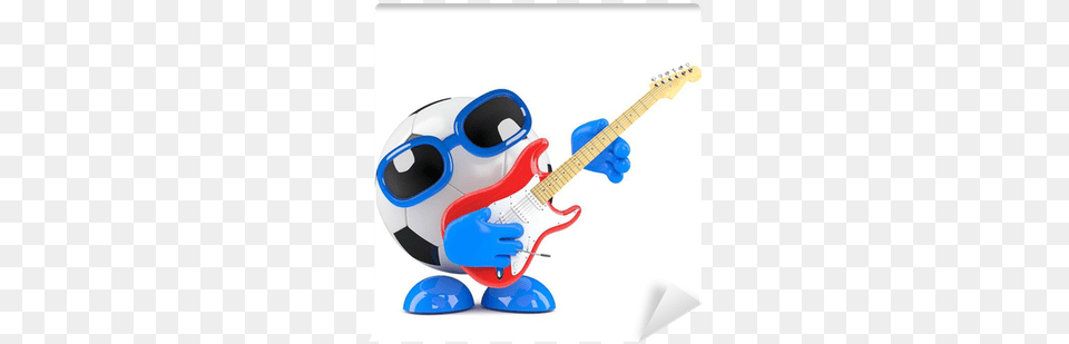 3d Football Plays Electric Guitar Wall Mural Pixers Guitar, Musical Instrument, Ball, Soccer, Soccer Ball Free Png