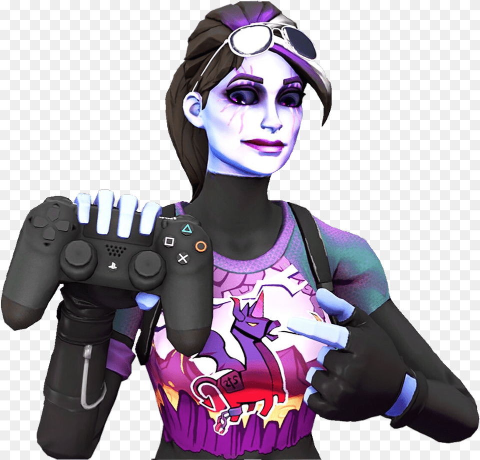 3d Fortnite Charecter Fortnite Freetoedit Fortnite Dark Bomber With Controller, Adult, Female, Person, Woman Free Png