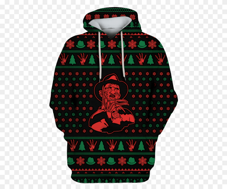3d Freddy Krueger In Nightmare On Elm Street Full Print, Sweatshirt, Sweater, Knitwear, Hoodie Png Image