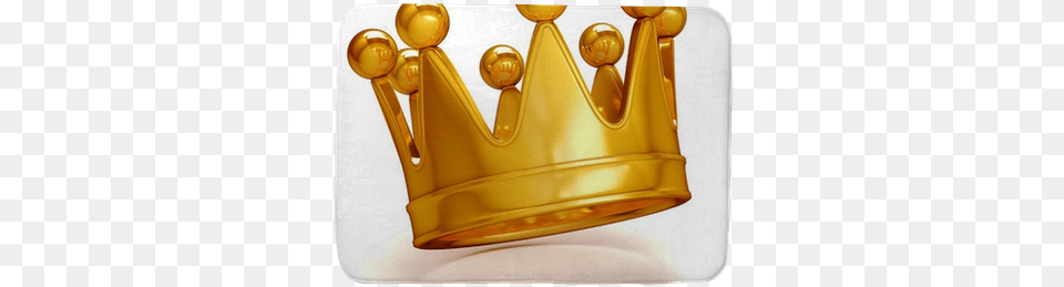 3d Golden Crown On White Background Bath Mat Pixers 3d Crown, Accessories, Jewelry, Gold Free Transparent Png