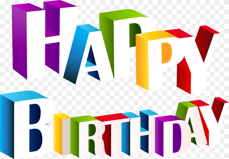 3d Happy Birthday Text Design Happy Birthday 3d, Art, Graphics, Bulldozer, Machine Free Png