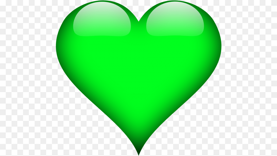 3d Heart Transparent Green Heart, Balloon Free Png