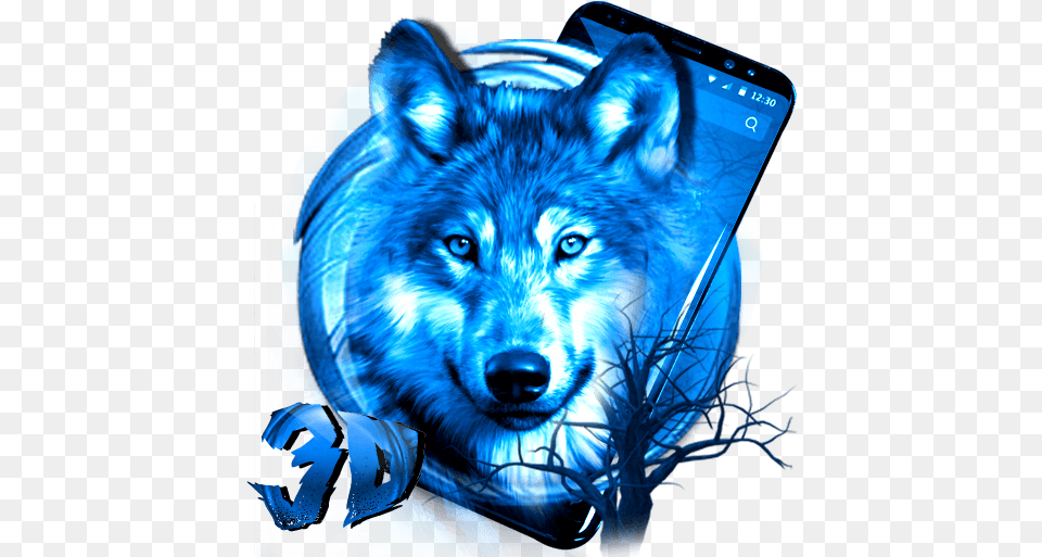 3d Ice Wolf Theme Blue Noeon Wolf, Animal, Mammal, Canine, Dog Free Png Download