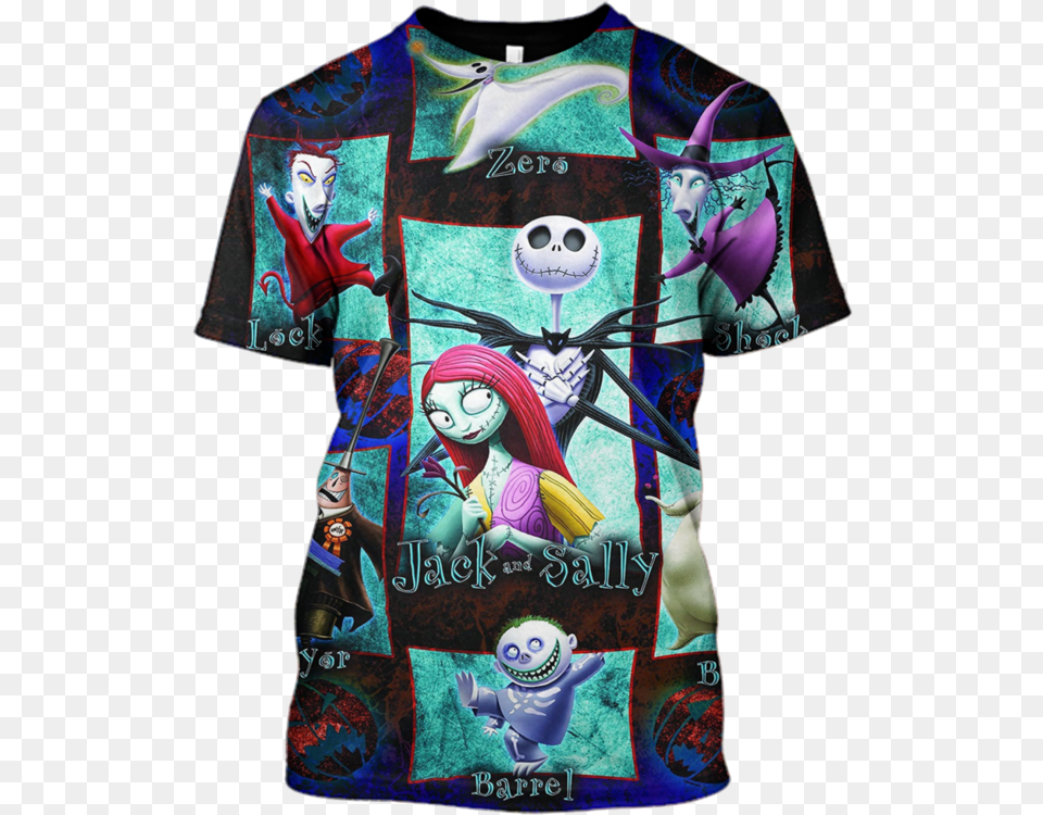 3d Jack And Sally Nightmare Before Christmas Hoodie Characters From The Movie Nightmare Before Christmas, T-shirt, Clothing, Shirt, Adult Png Image