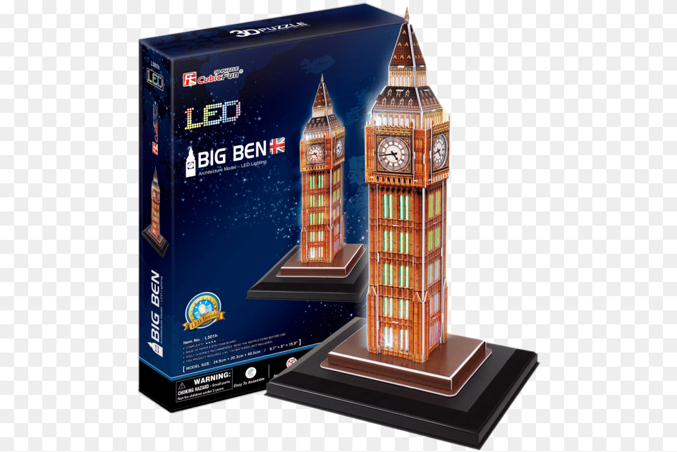 3d Jigsaw Puzzle Cubicfun 3d Puzzle Led, Architecture, Building, Clock Tower, Tower Free Transparent Png